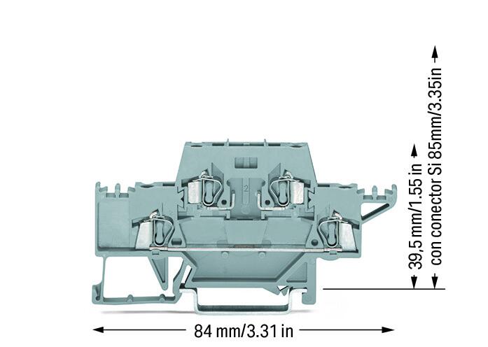 280-528 WAGO Borna de doble piso; Gris/Gris