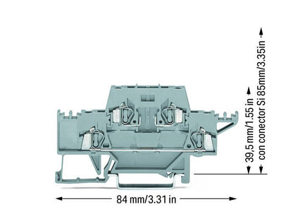 280-528 WAGO Borna de doble piso; Gris/Gris