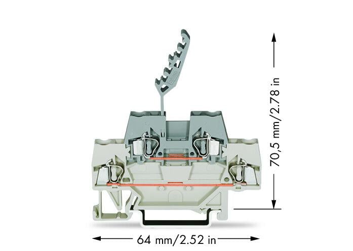 280-541 WAGO Borna de doble piso; Gris claro/Gris