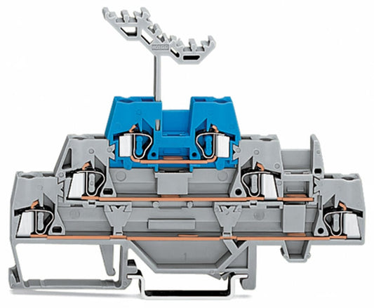 280-552 WAGO Borna de tres pisos; gris/gris/azul