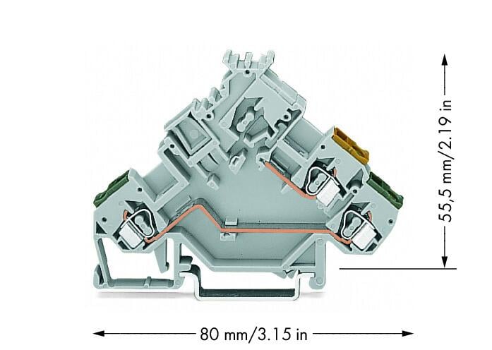 280-554 WAGO Borna de actuadores para 3 conductores; Gris