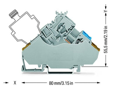 280-565/280-319 WAGO Borna para actuadores, 2 conductores; Gris