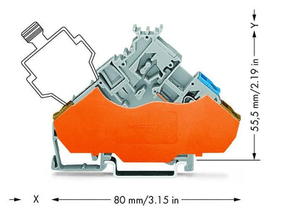 280-565/280-321 WAGO Borna para actuadores, 2 conductores; Gris