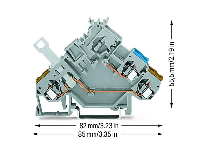 280-566 WAGO Borna para actuadores, 2 conductores; Gris