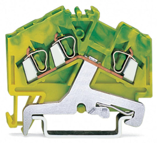 280-637 WAGO Borna de tierra para 3 conductores; Verde-amarillo