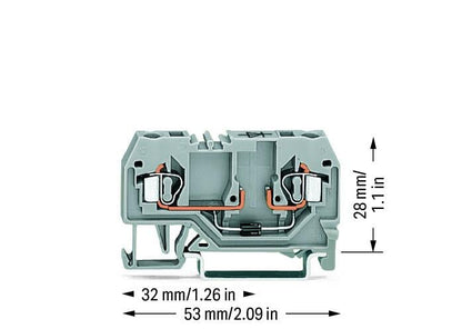 280-915/281-410 WAGO Borna para componentes; Gris