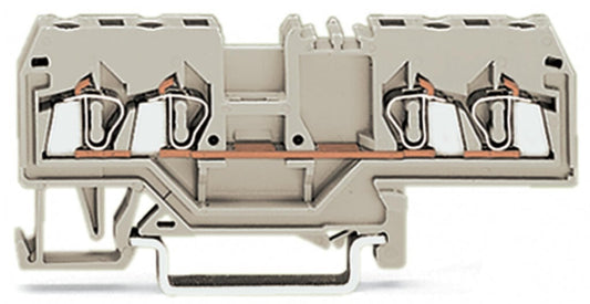 280-999 WAGO  Borna de paso para 4 conductores; Gris claro