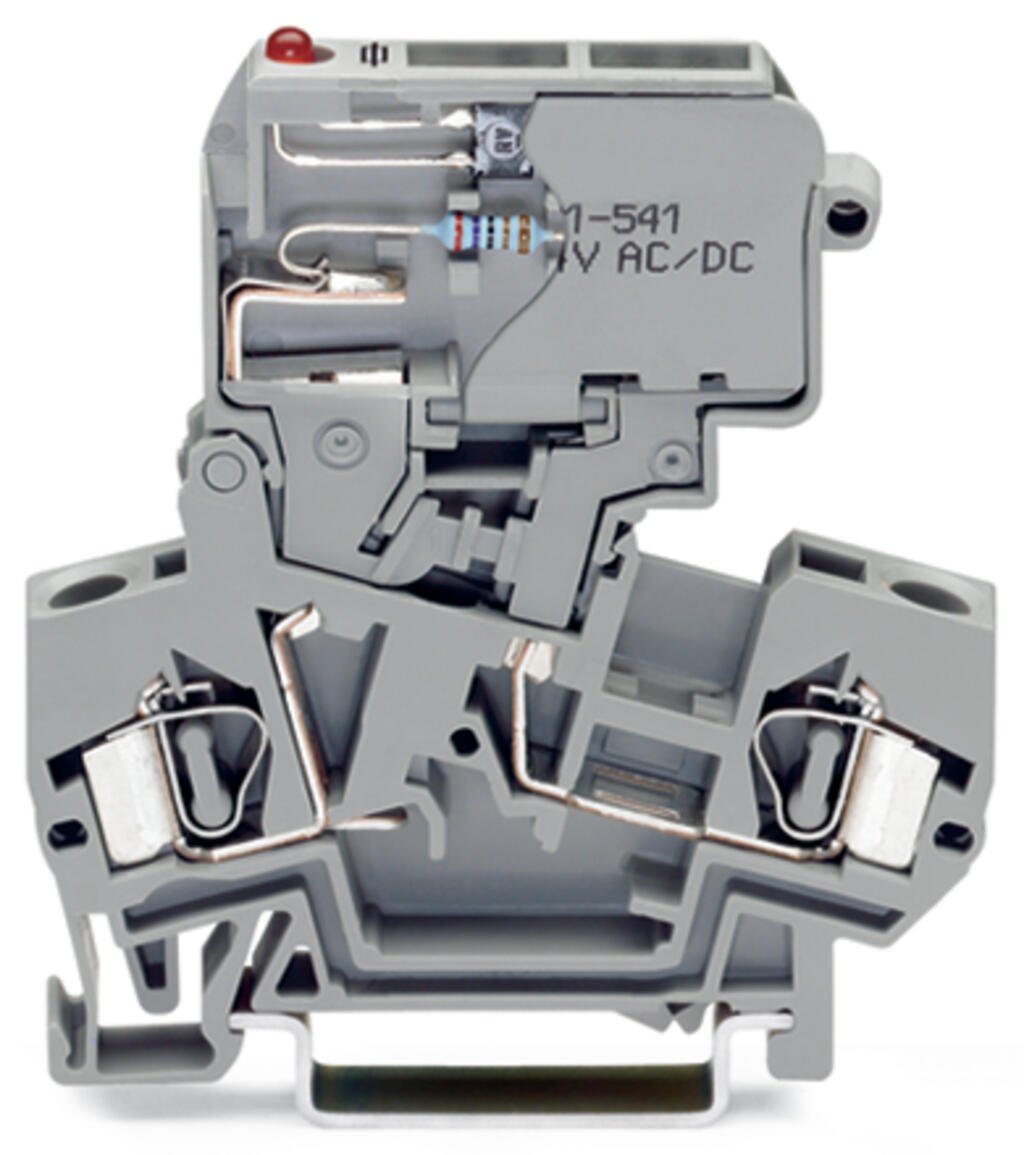281-611/281-542 WAGO Borna portafusibles para 2 conductores; Gris