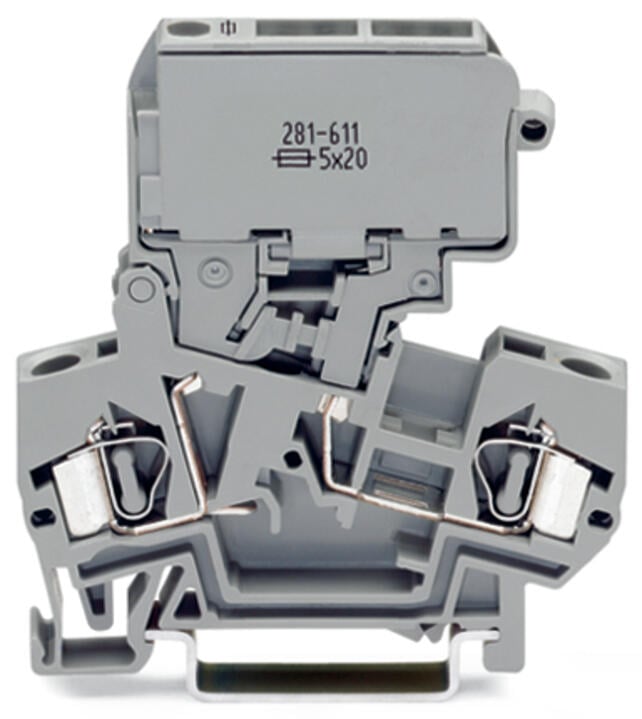 281-612 WAGO Borna portafusibles para 2 conductores; Gris