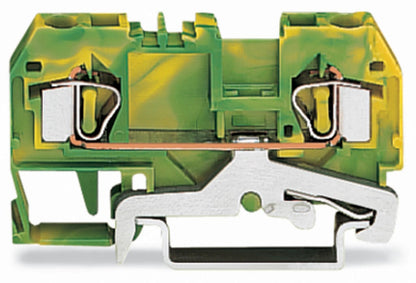 281-907 WAGO Borna de tierra para 2 conductores; Verde-amarillo