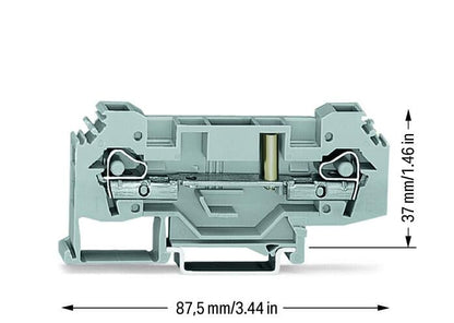 282-133 WAGO Borna de paso para 2 conductores; Gris