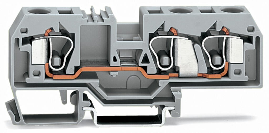 284-681 WAGO Borna de paso para 3 conductores; Gris