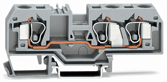 284-681 WAGO Borna de paso para 3 conductores; Gris