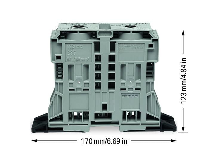 285-1161 WAGO Borna de paso para 2 conductores; Gris