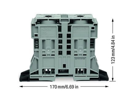 285-1161 WAGO Borna de paso para 2 conductores; Gris