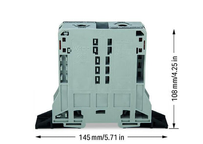 285-181 WAGO Borna de paso para 2 conductores; gris