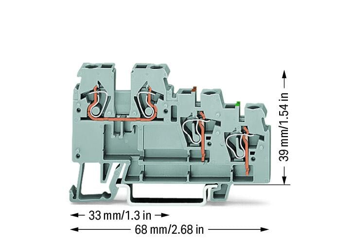 270-585 WAGO Borna de actuadores para 3 conductores; Gris