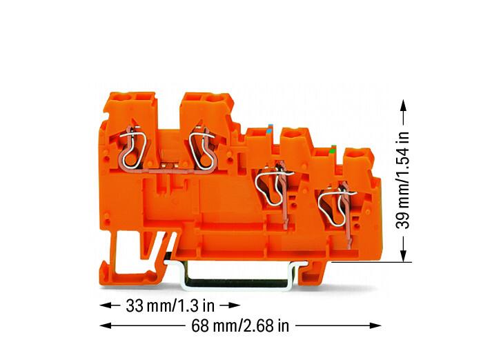 270-577 WAGO Borna de alimentación de actuadores, 3 conductores; Naranja