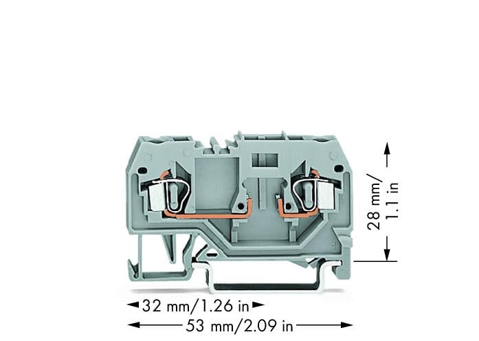 280-916 WAGO Bornas base para 2 conductores; Gris