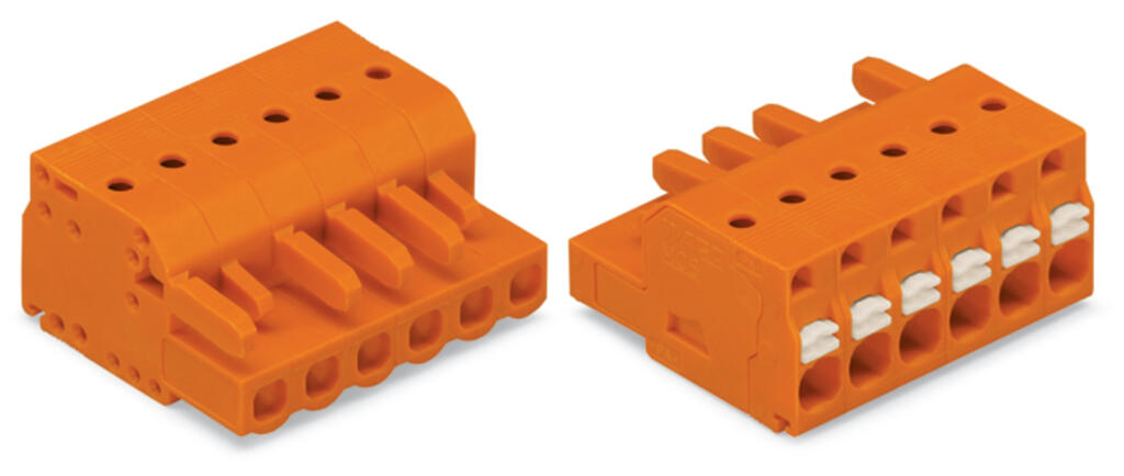 2231-305/102-000 WAGO Conector hembra para 1 conductor; 5 polos; Naranja