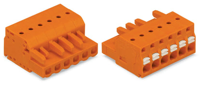 2231-305/102-000 WAGO Conector hembra para 1 conductor; 5 polos; Naranja