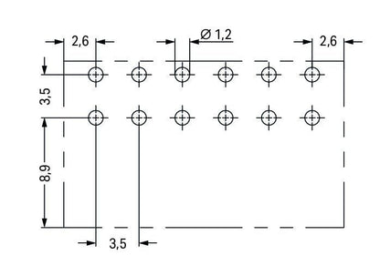 713-1423/037-000 WAGO Conector macho THT, 2 líneas; 6 polos; negro