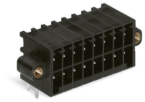 713-1424/107-000 WAGO Conector macho THT, 2 líneas; 8 polos; negro