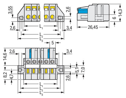 721-106/027-000 WAGO Conector hembra para 1 conductor; gris claro