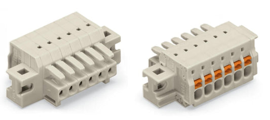 2734-102/031-000 WAGO Conector hembra para 1 conductor; 2 polos; Gris claro