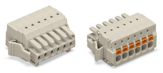 2734-102/037-000 WAGO Conector hembra para 1 conductor; 2 polos; Gris claro