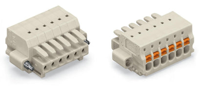 2734-106/107-000 WAGO Conector hembra para 1 conductor; 6 polos; Gris claro