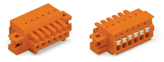 2734-202/031-000 WAGO Conector hembra para 1 conductor; 2 polos; Naranja