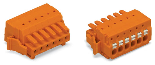 2734-202/037-000 WAGO Conector hembra para 1 conductor; 2 polos; Naranja