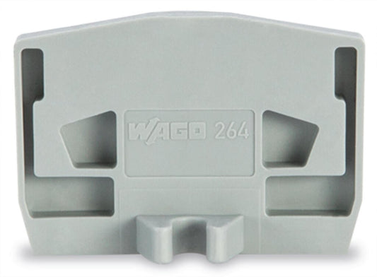 264-363 WAGO Placa final; con brida de fijación; espesor 4 mm; Gris claro