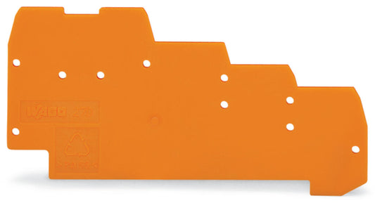 270-322 WAGO Placa final e intermedia; espesor 1 mm; para bornas de cuatro pisos; Naranja