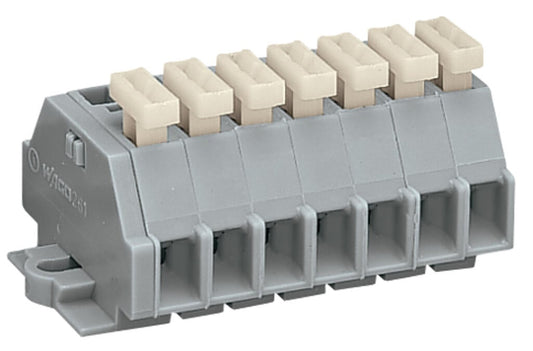 261-107/331-000 WAGO Regleta de bornas para 2 conductores; 7 polos; Gris