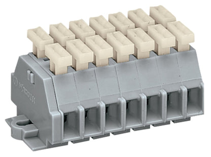 261-107/341-000 WAGO Regleta de bornas para 2 conductores; 7 polos; Gris