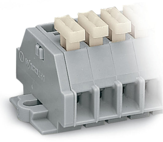 261-154/331-000 WAGO Regleta de bornas para 2 conductores; 4 polos; Gris