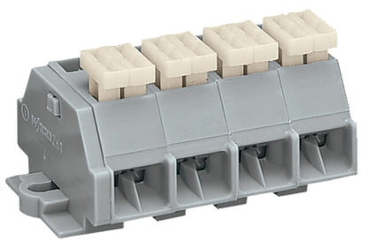 261-204/332-000 WAGO Regleta de bornas para 4 conductores; 4 polos; Gris