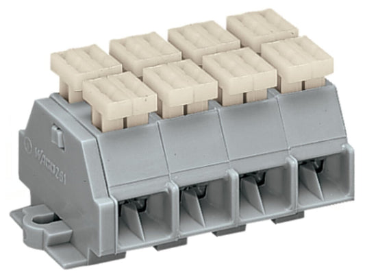 261-204/342-000 WAGO Regleta de bornas para 4 conductores; 4 polos; Gris