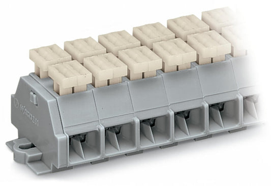 261-252/342-000 WAGO Regleta de bornas para 4 conductores; 2 polos; Gris