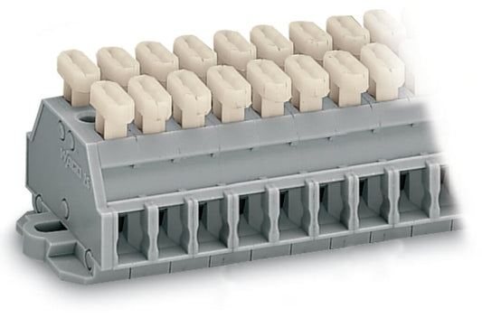 261-423/341-000 WAGO Regleta de bornas para 2 conductores; 3 polos; Gris
