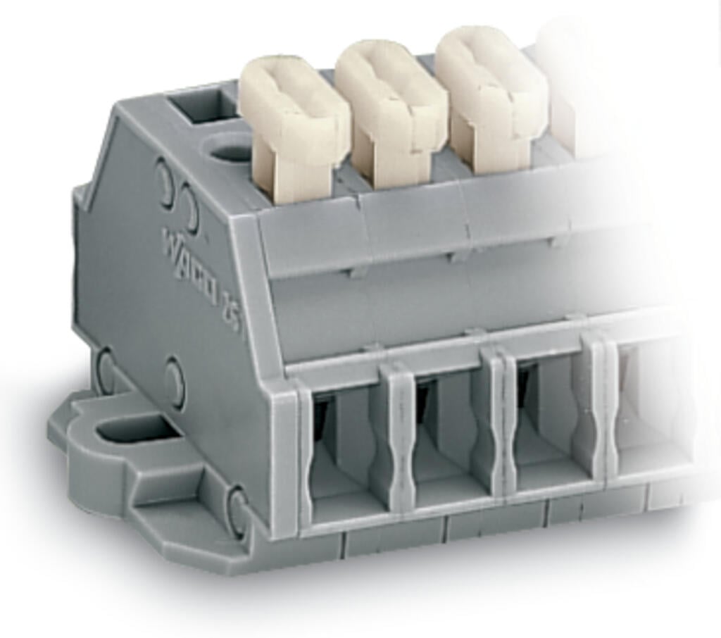 261-424/331-000 WAGO Regleta de bornas para 2 conductores; 4 polos; Gris