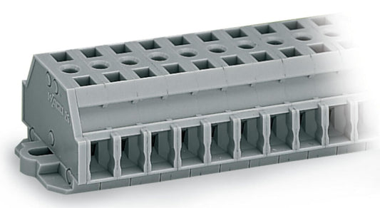 261-428 WAGO Regleta de bornas para 2 conductores; 8 polos; Gris