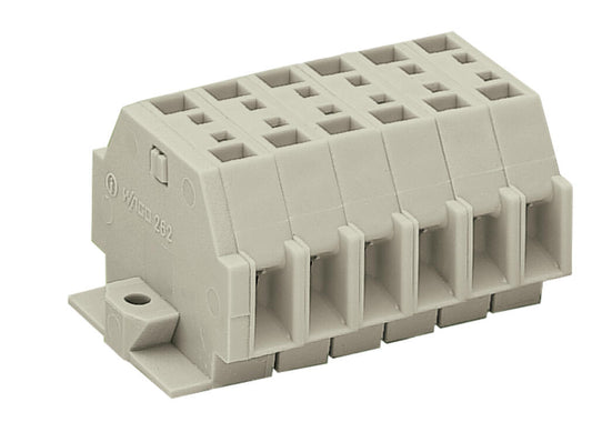 262-136 WAGO Regleta de bornas para 2 conductores; 6 polos; Gris claro