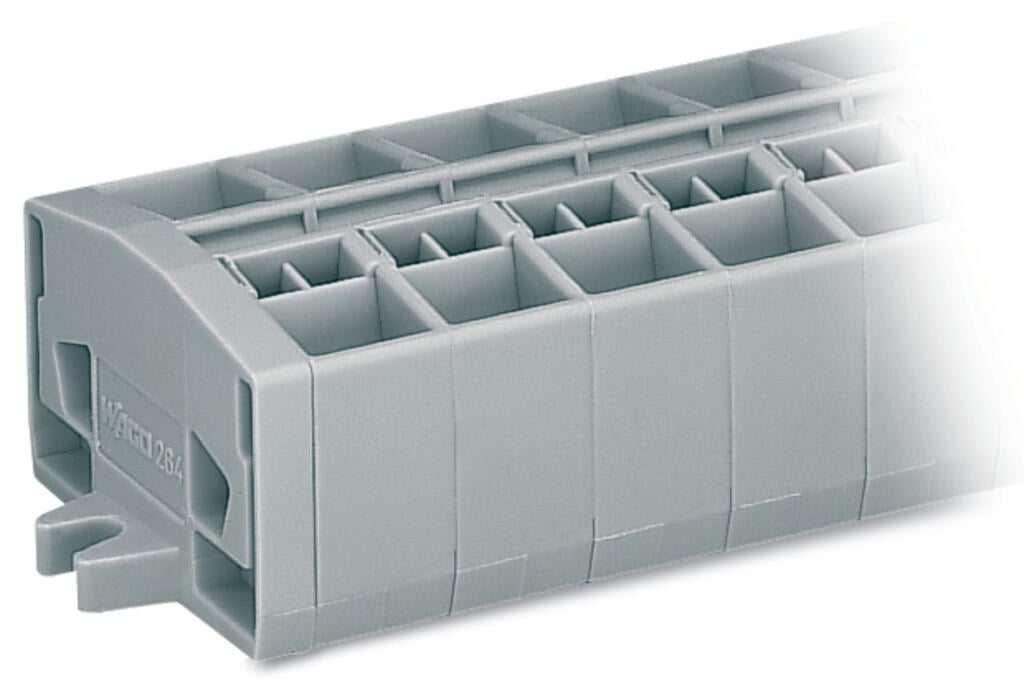264-203 WAGO Regleta de bornas para 4 conductores; 3 polos; Gris
