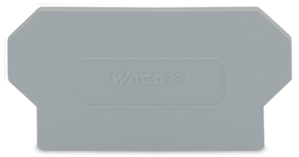 280-338 WAGO Separador; espesor 2 mm; sobresaliente; gris