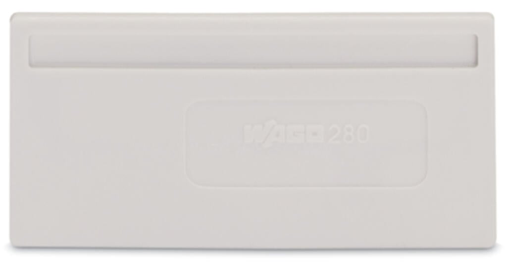 280-357 WAGO Separador; espesor 2 mm; sobresaliente; Gris claro