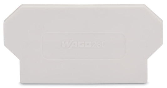 280-363 WAGO Separador; espesor 2 mm; sobresaliente; Gris claro