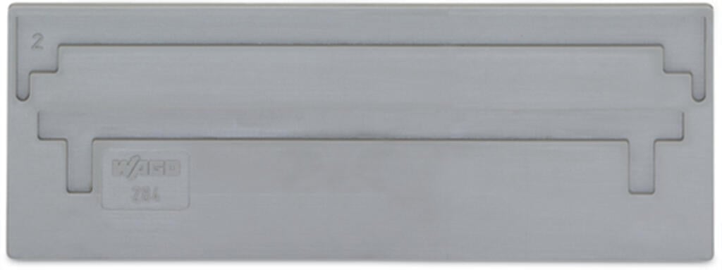 284-309 WAGO Separador; espesor 2 mm; sobresaliente; Gris